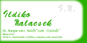 ildiko malacsek business card